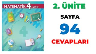 4 Sınıf Matematik Ders Kitabı Sayfa 94 Cevapları [upl. by Ardied]