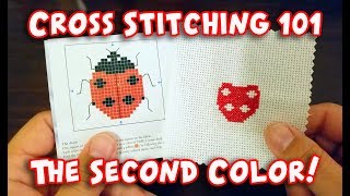 Learn How CrossStitching 101 The Second Color [upl. by Yrallam]