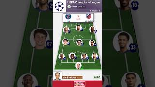 PSG vs Atlético Madrid  LINE UP amp Starting PSG XI Live 🔴⚪  UEFA Champions League 202425 [upl. by Monson493]