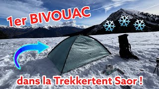 Premier bivouac dans la Trekkertent Saor 🏕️❄️😀 [upl. by Samohtnhoj]