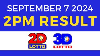 2pm Lotto Result Today September 7 2024  PCSO Swertres Ez2 [upl. by Innor]