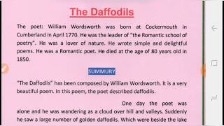 The Daffodils by William Wordsworth Summary in Hindithe daffodils by william worsdswoth summury [upl. by Deibel]