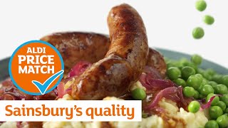 Sainsburys quality  Aldi prices Sausage and Mash  Sainsburys [upl. by Cotter985]