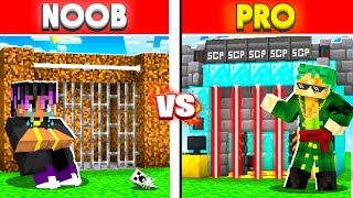 Minecraft NOOB vs PRO SAFEST SECURITY PRISON BUILD CHALLENGE [upl. by Oretna]