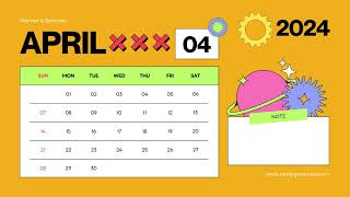 April Calendar 2024  april calendar printable  printable april calendar 📅 Calendar 365 📅 [upl. by Ahsaret287]