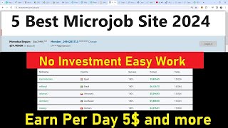 5 Best Micro Job Site in Online World 2024 Earn 5 easily per day without investment [upl. by Tirb]