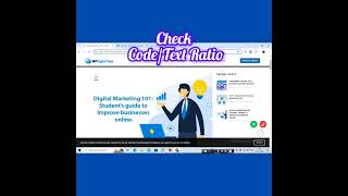 How to Check CodeText Ration of any Website seo onpageoptimization onpageseo shorts viralvideo [upl. by Akila]