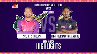 Sylhet Strikers vs Chattogram Challengers  Highlights  13th Match  Season 10  BPL 2024 [upl. by Etnoled]