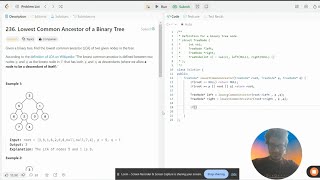 LEAST COMMON ANCESTOR OF A BINARY TREE LEETCODE 236 [upl. by Riocard]