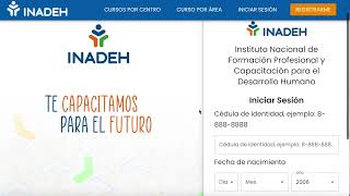 Pasos para preinscripción a los cursos de INADEH [upl. by Wetzell]