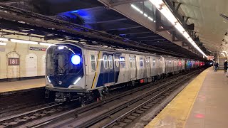 MTA NYC Subway Kawasaki R211 A Train Crawls Through 181st Street Upper Manhattan 31023 [upl. by Enovad]