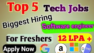 Top 5 Company Hire Freshers as Software Engineer Position  Software Engineer jobs for Freshers [upl. by Suehtomit99]