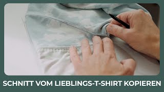 Schnitt eines TShirts abkopieren Shirt Upcycling Projekt Teil 1 [upl. by Jonina]