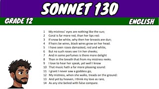 Sonnet 130 by William Shakespeare Grade 12 English Poetry [upl. by Nroht]