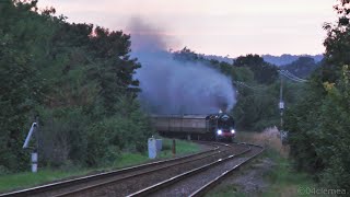 70000 Britannia Charges Through Chilworth  Sunset Steam Express  15823 [upl. by Htenaj]