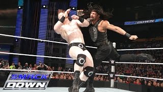 Roman Reigns amp Dean Ambrose vs Sheamus amp Kane SmackDown June 18 2015 [upl. by Anilem707]