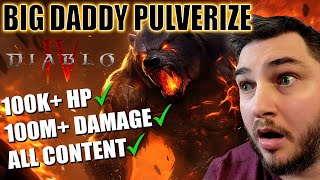 BIG DADDY PULVERIZE S Tier STRONGEST Pulverize Build for Diablo 4  Season 4 Druid Guide  Tips [upl. by Borchert757]