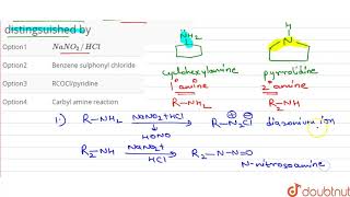 Cyclohexyl amine and pyrrolidine are distingsuished by [upl. by Suryt]