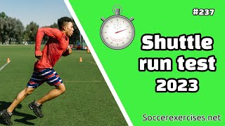 Shuttle run test  beep test 2023 complete test with free music  Soccer Exercises  237 [upl. by Oiramej629]