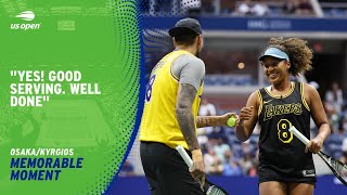 Micd Up Nick Kyrgios Encourages Naomi Osaka  2024 US Open [upl. by Esital]