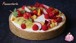 Recette de la Pannacotarte  Tarte Panna Cotta Sans Cuisson aux Fruits et à la Vanille [upl. by Anailuj]