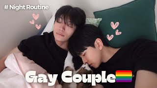 ゲイカップル🏳️‍🌈ベットで過ごすリアルな週末ナイトルーティン🌙＃日韓カップル＃国際カップル＃🇯🇵🇰🇷 [upl. by Dacy7]