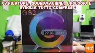 Caricatore per smartphone wireless  soundmachine  orologio e sveglia inviatomi da Temu [upl. by Shelia927]