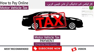 how to pay token tax online vehicle tax sindh [upl. by Rudich]