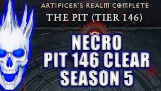 Bone Spirit Pit 146 Clear  Diablo 4 Necromancer Season 5 Build skulm diablo4 necromancer [upl. by Letnohs279]