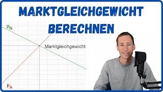 Berechnung des Marktgleichgewichts Gleichgewichtsmenge Gleichgewichtspreis [upl. by Sherj348]