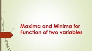 maxima and minima for function of two variables method 1 in tamil [upl. by Kacey]