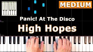 Panic At The Disco  High Hopes  Piano Tutorial MEDIUM [upl. by Nytsirhc]