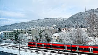 Germany Grenzach near Basel Switzerland  covered by snow street scenery and impressions [upl. by Darken]