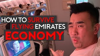 How to Survive Flying Emirates Economy Class Top Tips [upl. by Vidda432]