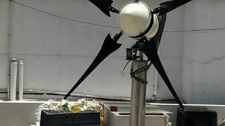 Wind turbine 500 watts Horizontal wind turbine test at Chennai office [upl. by Birdie]