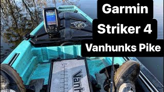 Garmin Striker 4 on a Vanhunks Pike  Boone NC late February bass fishing [upl. by Llennol780]