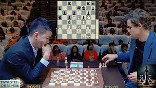 Can you beat Magnus Carlsen Nodirbek Abdusattorov vs Magnus Carlsen  Tata Steel Chess Rapid 2024 [upl. by Farland792]