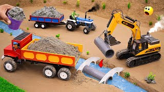 diy mini truck an excavator making home pipe bridge science project sanocreator [upl. by Aamsa24]