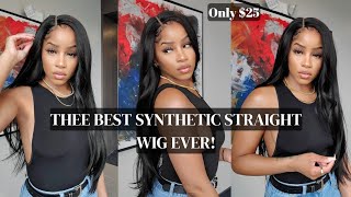 😍BEST Straight Synthetic Lace front Wig EVER Sensationnel Dashly Unit  SharronReneé [upl. by Landon]