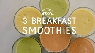 Three Vegan Breakfast Smoothies  Deliciously Ella [upl. by Eba]