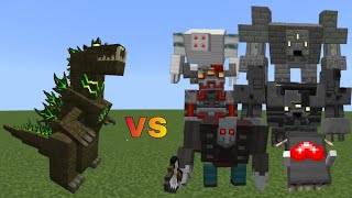 Tremorzilla Alexs Caves vs Crimson steves more mobs and bosses  Minecraft  Mob Battle [upl. by Abbot]