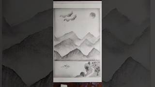 How to use graphite powder in drawing│graphite drawing │landscape drawing shortsfeed graphite [upl. by Ettenyl]