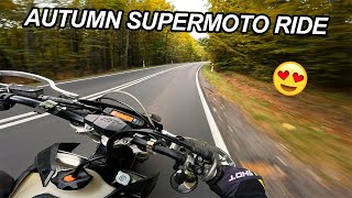 AUTUMN SUPERMOTO RIDE POV 4K  KTM EXC 250 TPI  Pure 2 Stroke Sound [upl. by Tenn]