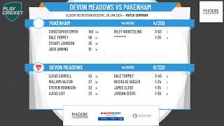 Casey Cardinia Cricket Association  Senior Men Premier  Round 11  Devon Meadows v Pakenham [upl. by Gilbert784]