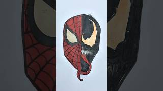 Spider man verse 3 and venom miles morales acrylic paint colour art art drawing milesmorales [upl. by Adler]