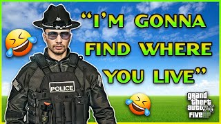 Trolling a bad cop until he quits the server GTA RP [upl. by Lesirg864]