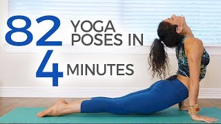 82 Yoga Poses in 4 Minutes ♥ 30 Days of Yoga with Jess  Weight Loss Flexibility Anxiety Relief [upl. by Nylorak]