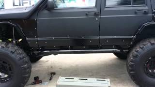 Jeep XJ JCR Rock Sliders Installed [upl. by Nnalyrehc]