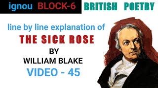 THE SICK ROSE by William Blake  LINE BY LINE EXPLANATION [upl. by Hairahcez921]