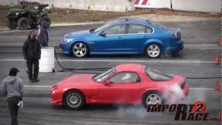 Mazda RX7 vs Pontiac G8 GXP race [upl. by Liebermann611]